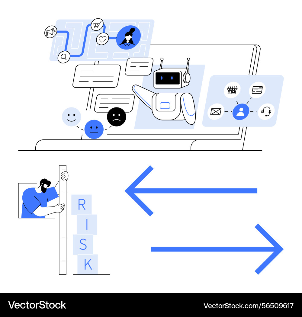 Ai-powered chatbot assisting users vector image