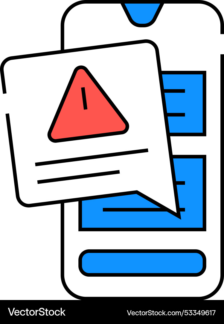 Alert message icon color Vector Image