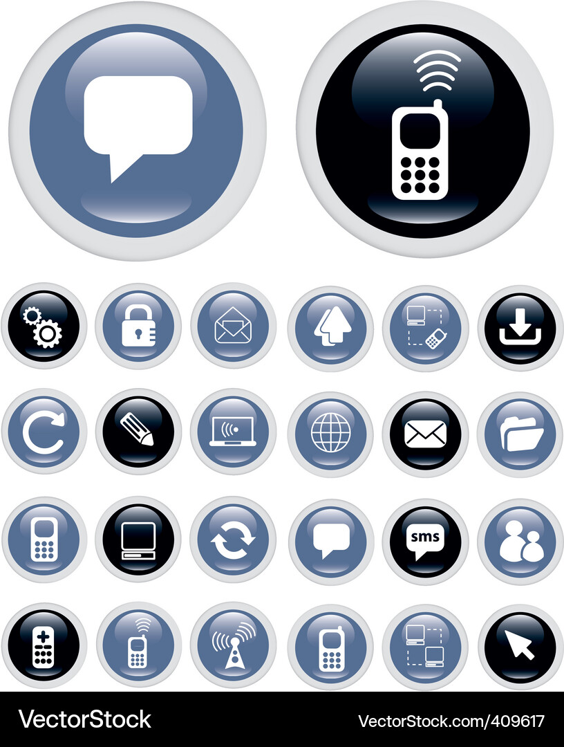 Business Technology Icons Set Vector Image