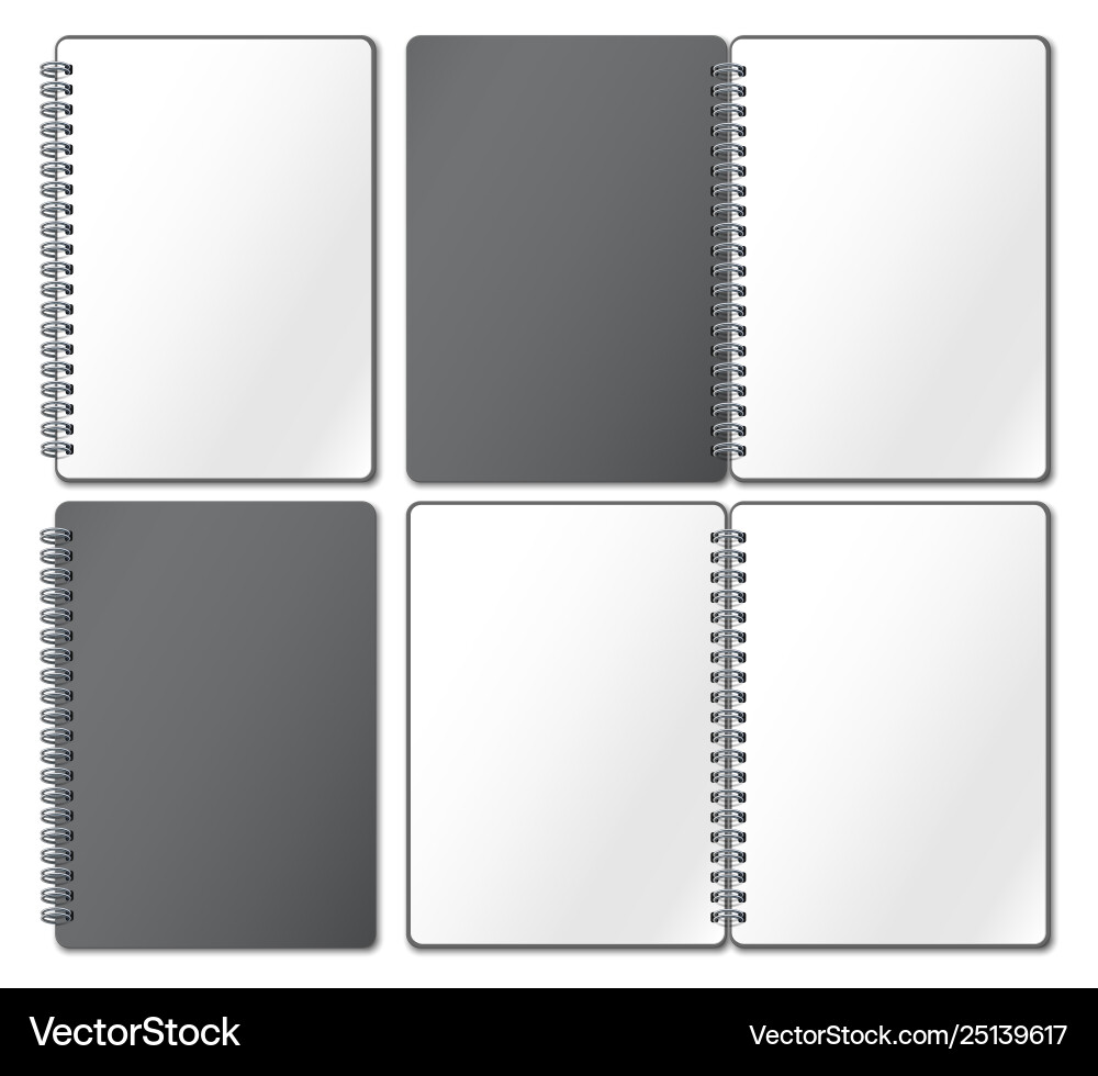 Empty Notebook Mockup - Spiral Bound vector image