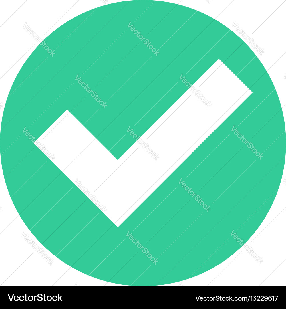 Flat Check Mark Icon - Circle Shape vector image