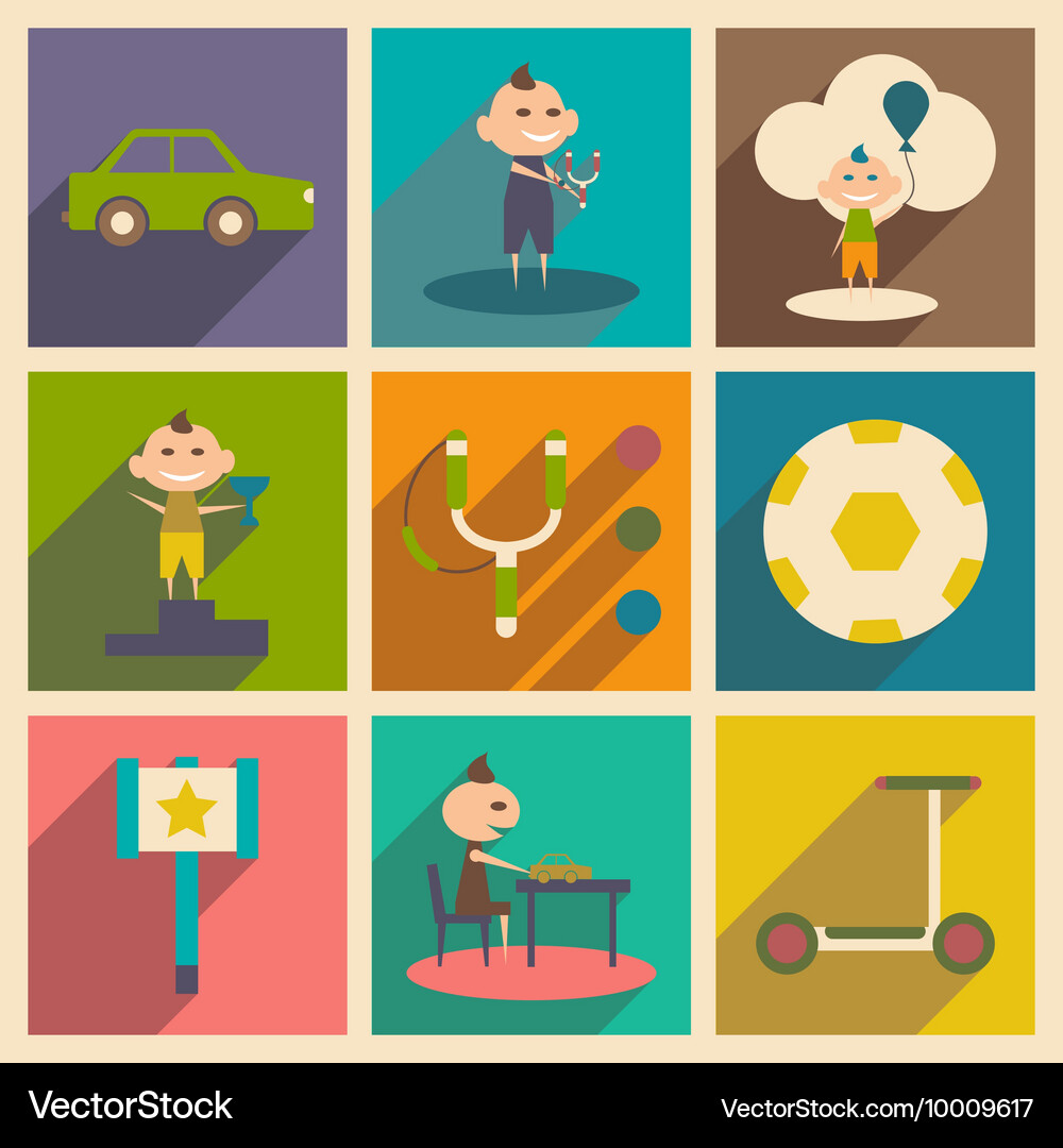 Flat with shadow concept and mobile application Vector Image