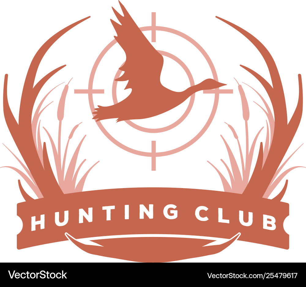 Hunter club abstract vintage label or logo vector image