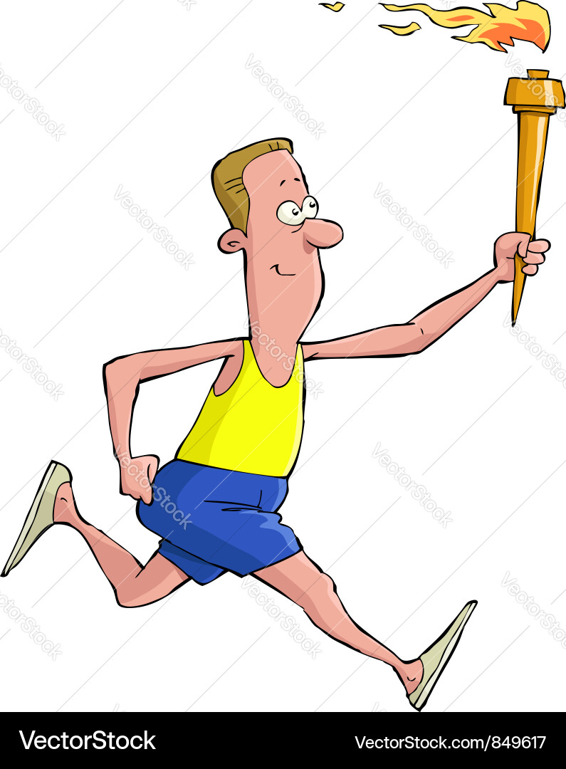 Olympic Torchbearer Running Vector Image