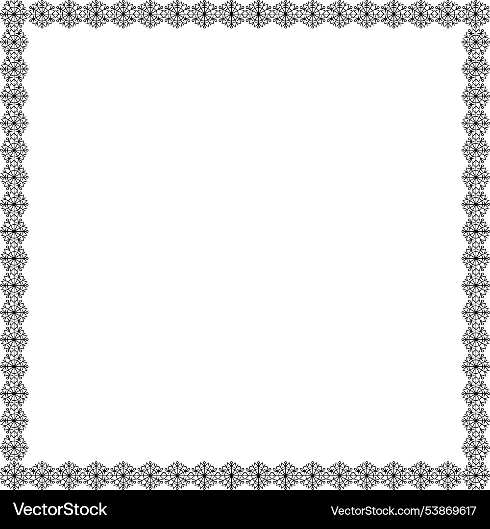 Snowflake square frame winter round Snowflake square frame winter round vector image