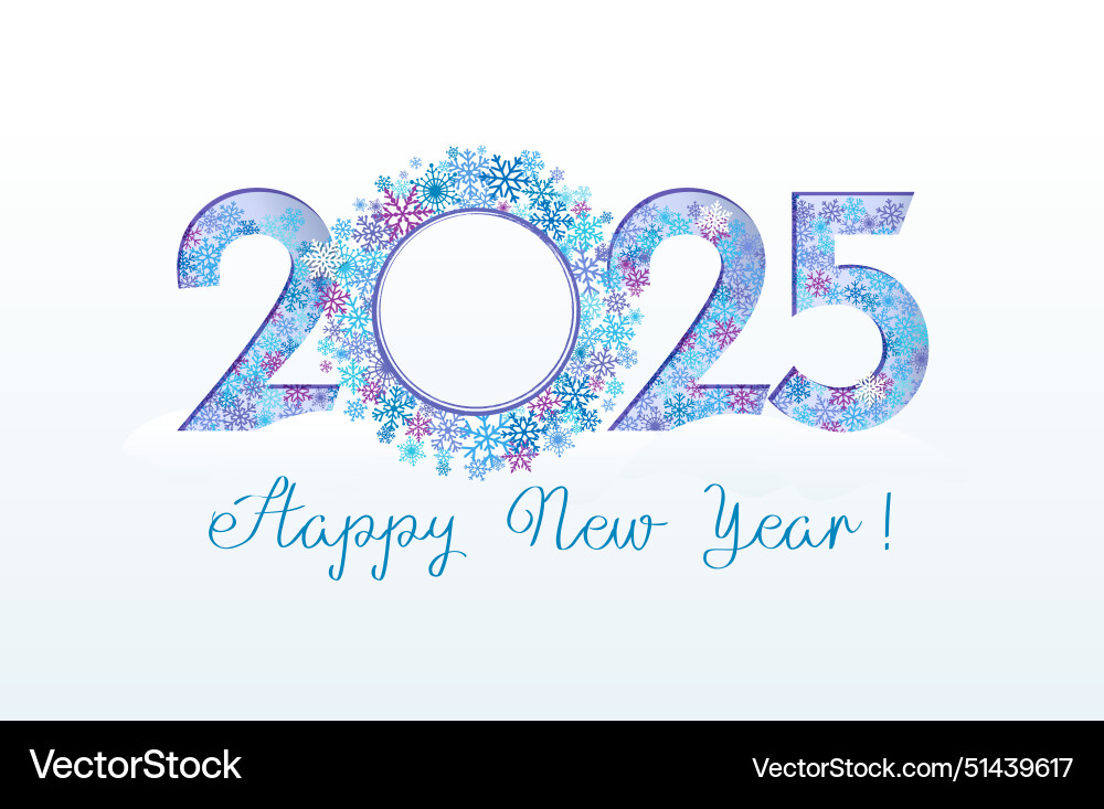 Snowy Winter Season 2025 Happy New Year Concept Vector Image Snowy Winter Season 2025 Happy New Year Concept Vector 51439617