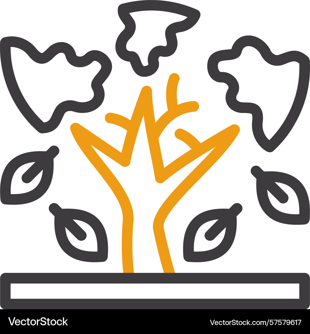 Tree two color icon Vector Image