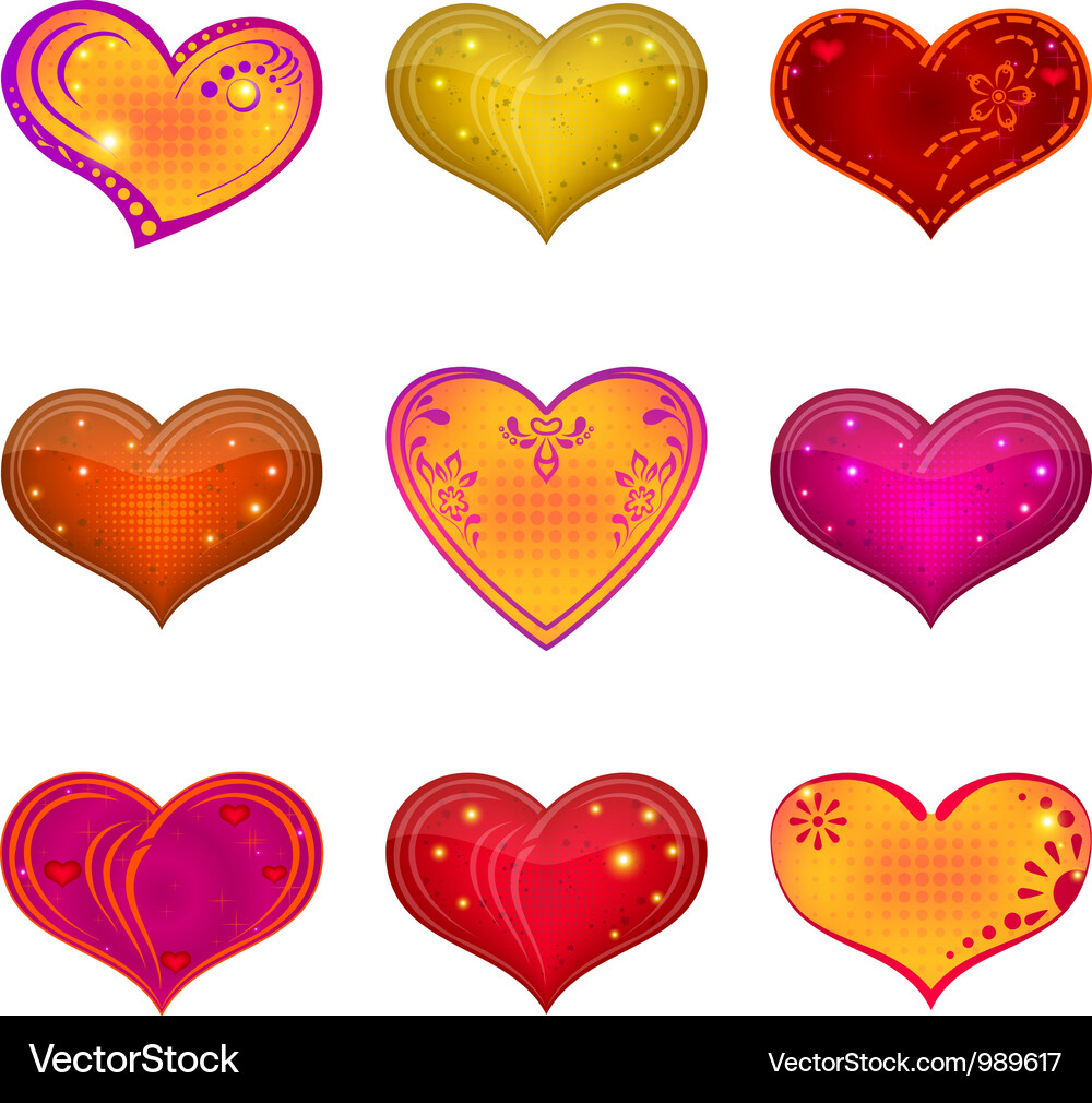 Valentine heart set Vector Image