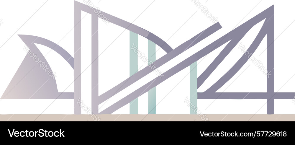 Abstract geometric bridge structure icon Vector Image