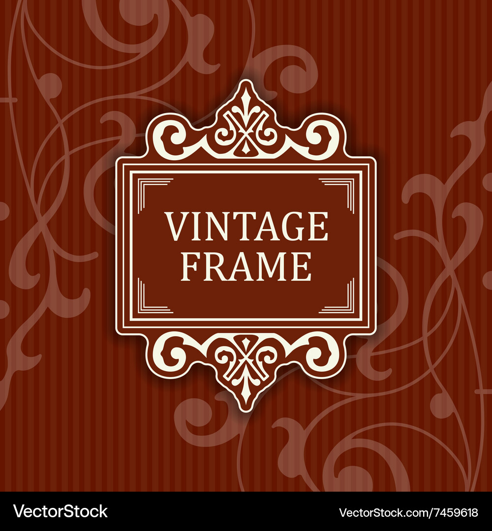 Background with a pattern vintage style frame Vector Image