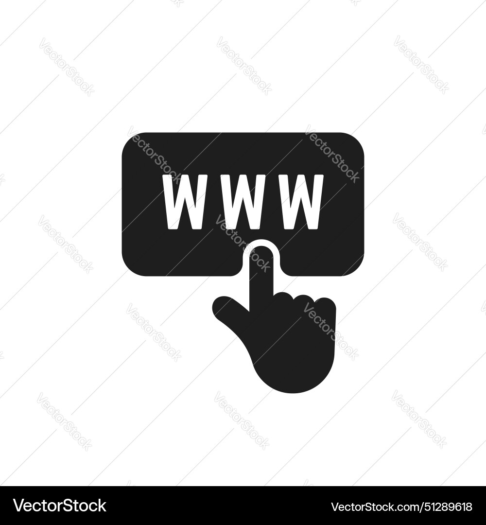 Black hand push on button like visit to website Black hand push on button like visit to website vector image