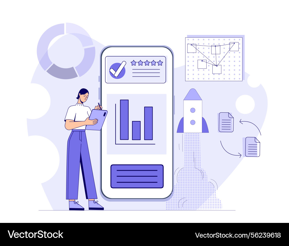 Business analytics app interface concept Business analytics app interface concept vector image