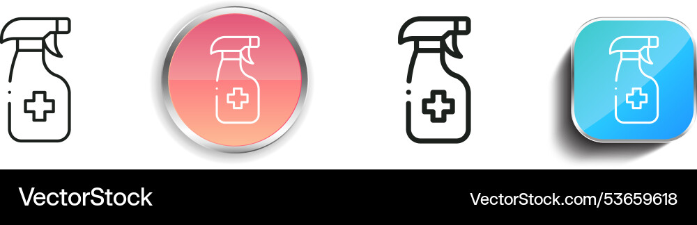 Disinfection icon thin linear regular and button vector image