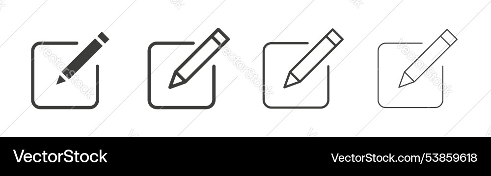 Edit button icon set Edit button icon set vector image