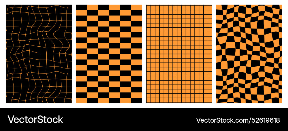 Groovy checkered patterns Groovy checkered patterns vector image