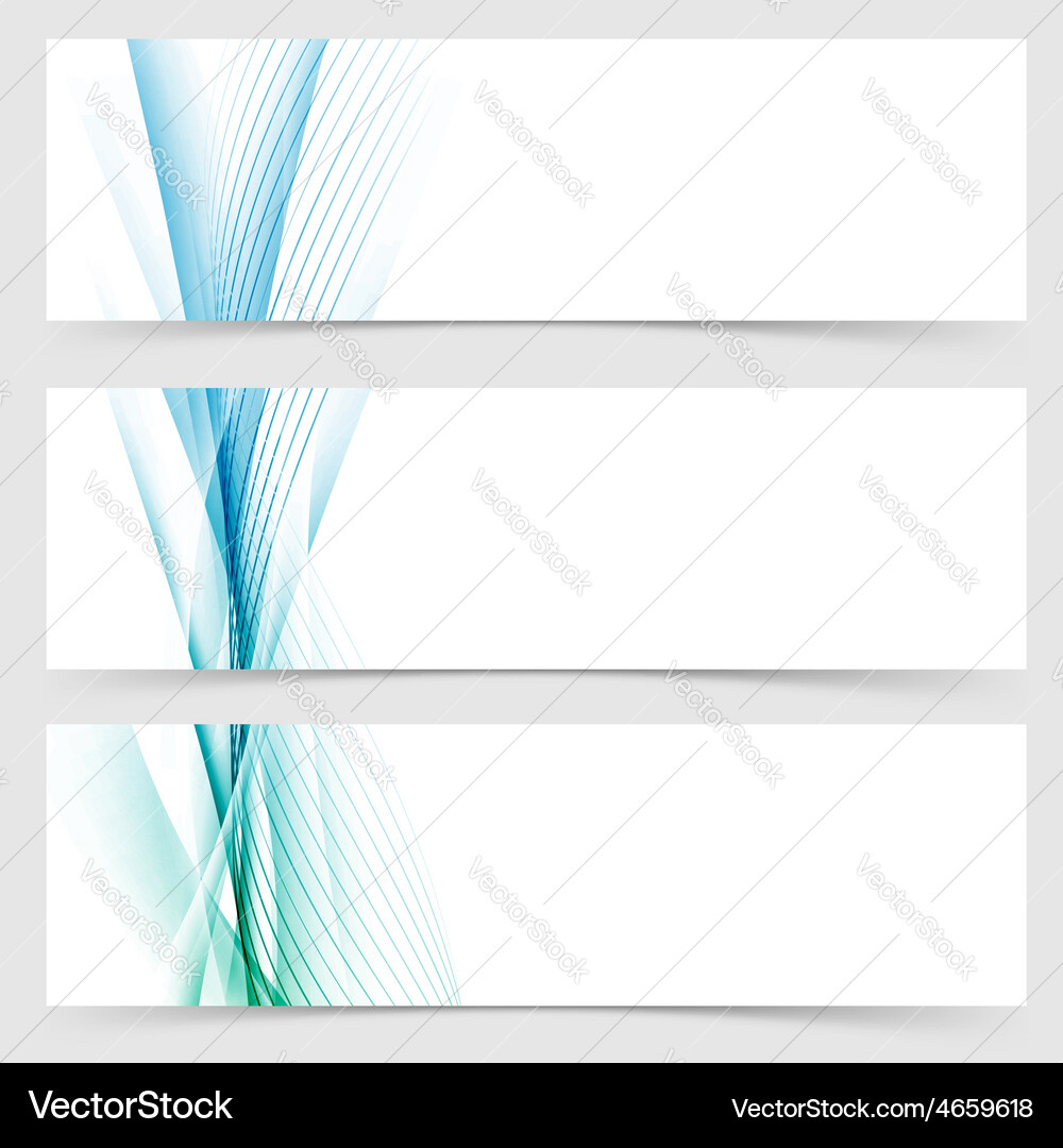 Modern transparent smooth swoosh line header set Vector Image