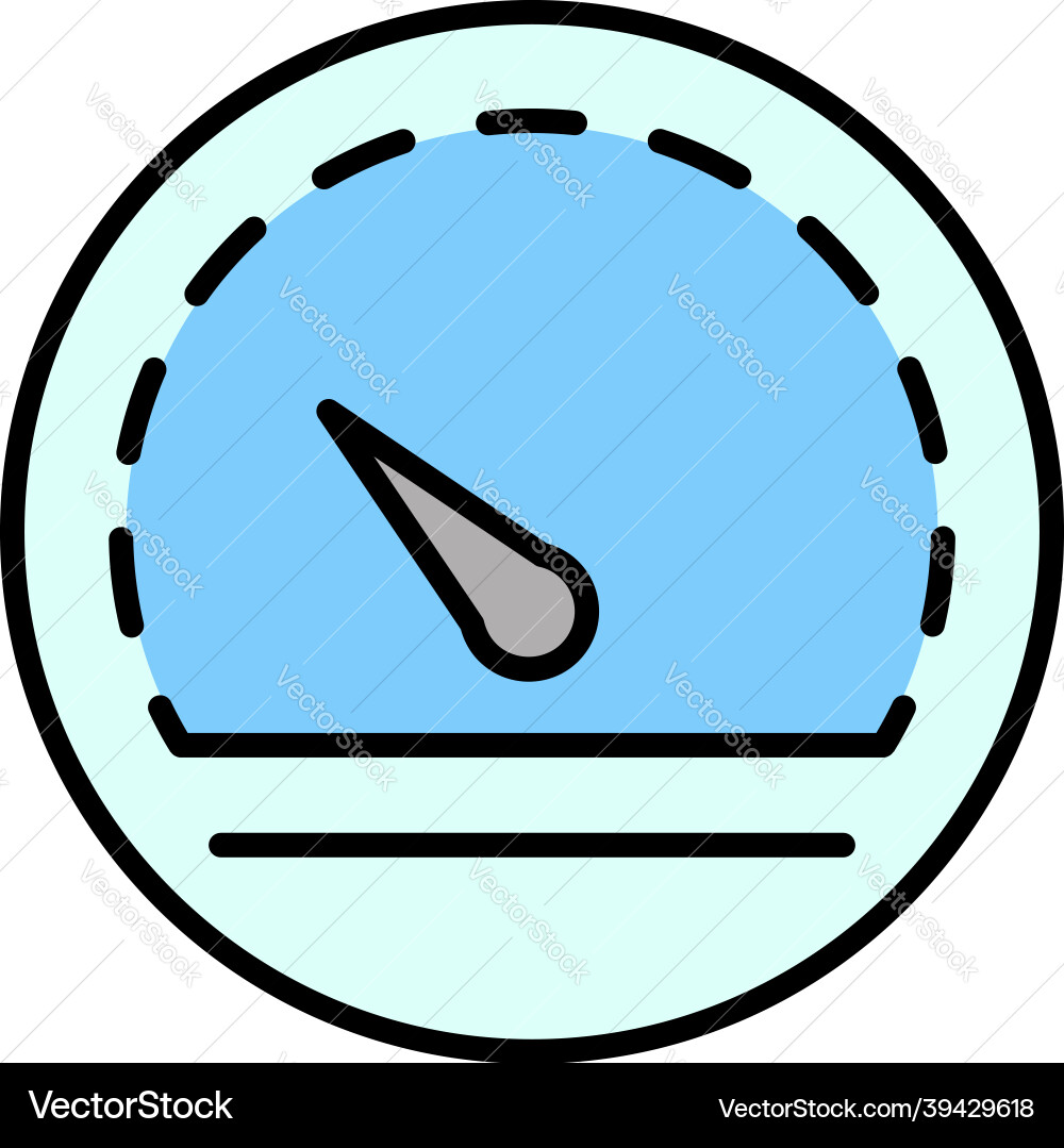 Performance speedometer icon color outline Performance speedometer icon color outline Vector Image