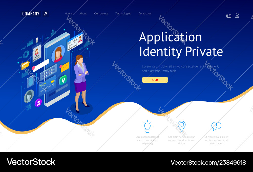Secure Data Identity App vector image