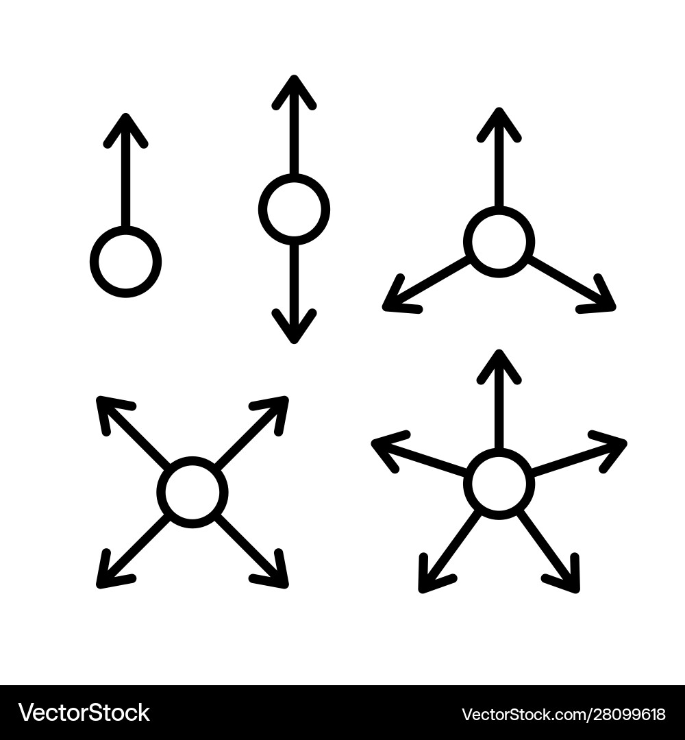 Set multi-directional arrows one two three Set multi-directional arrows one two three vector image