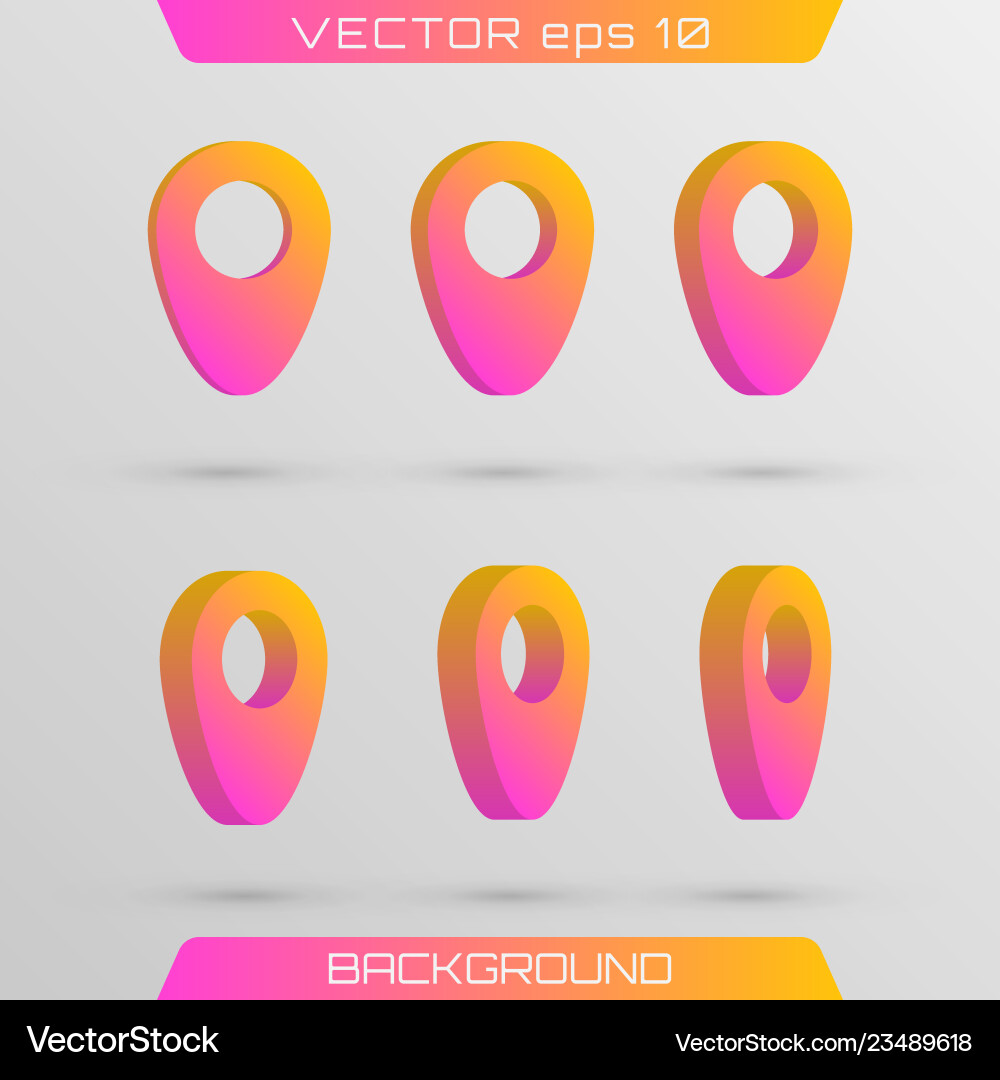 Set of 3d map pointers Set of 3d map pointers vector image