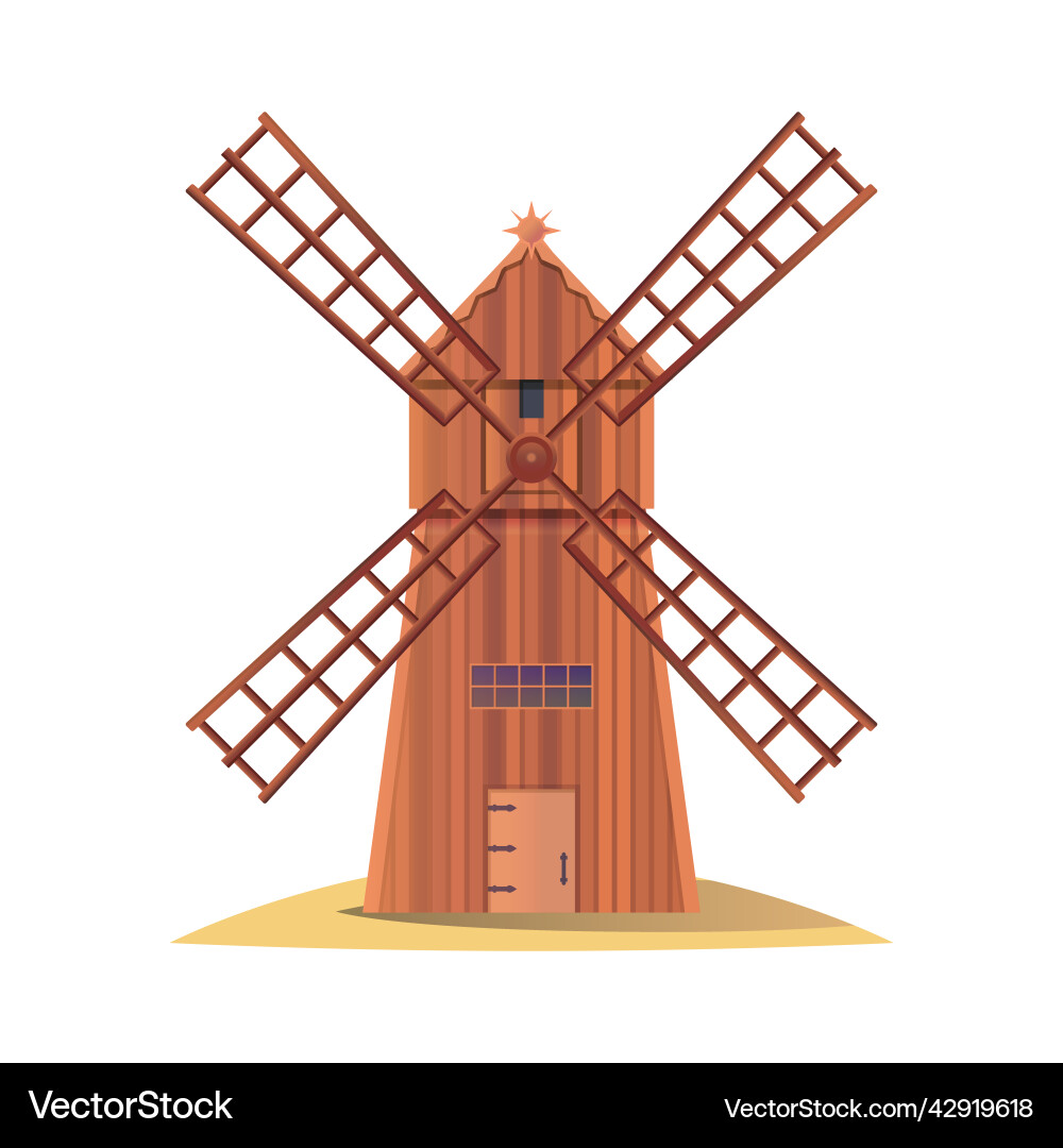 Smock Mühle Vintage-Ikone oder Clipart Smock Mühle Vintage-Ikone oder Clipart vektorbild
