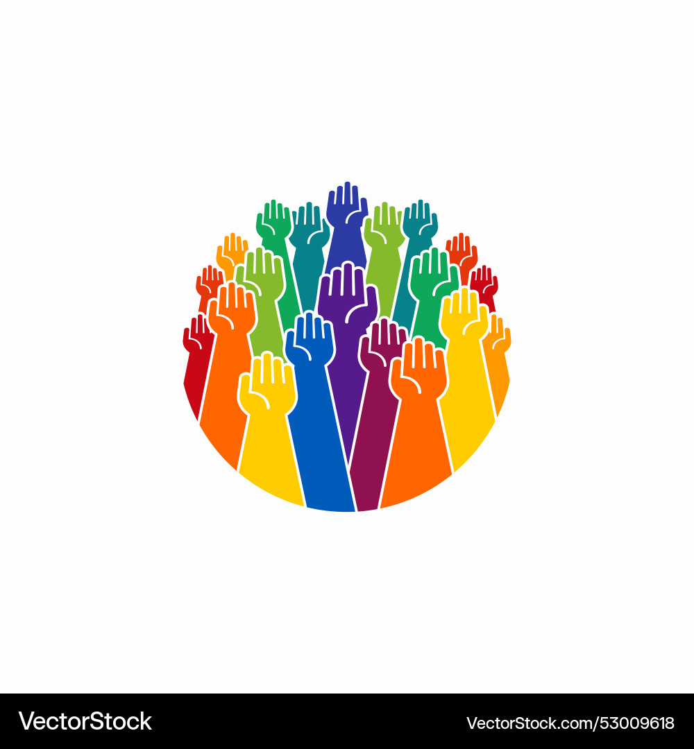 Unity hand logo design template Unity hand logo design template Vector Image