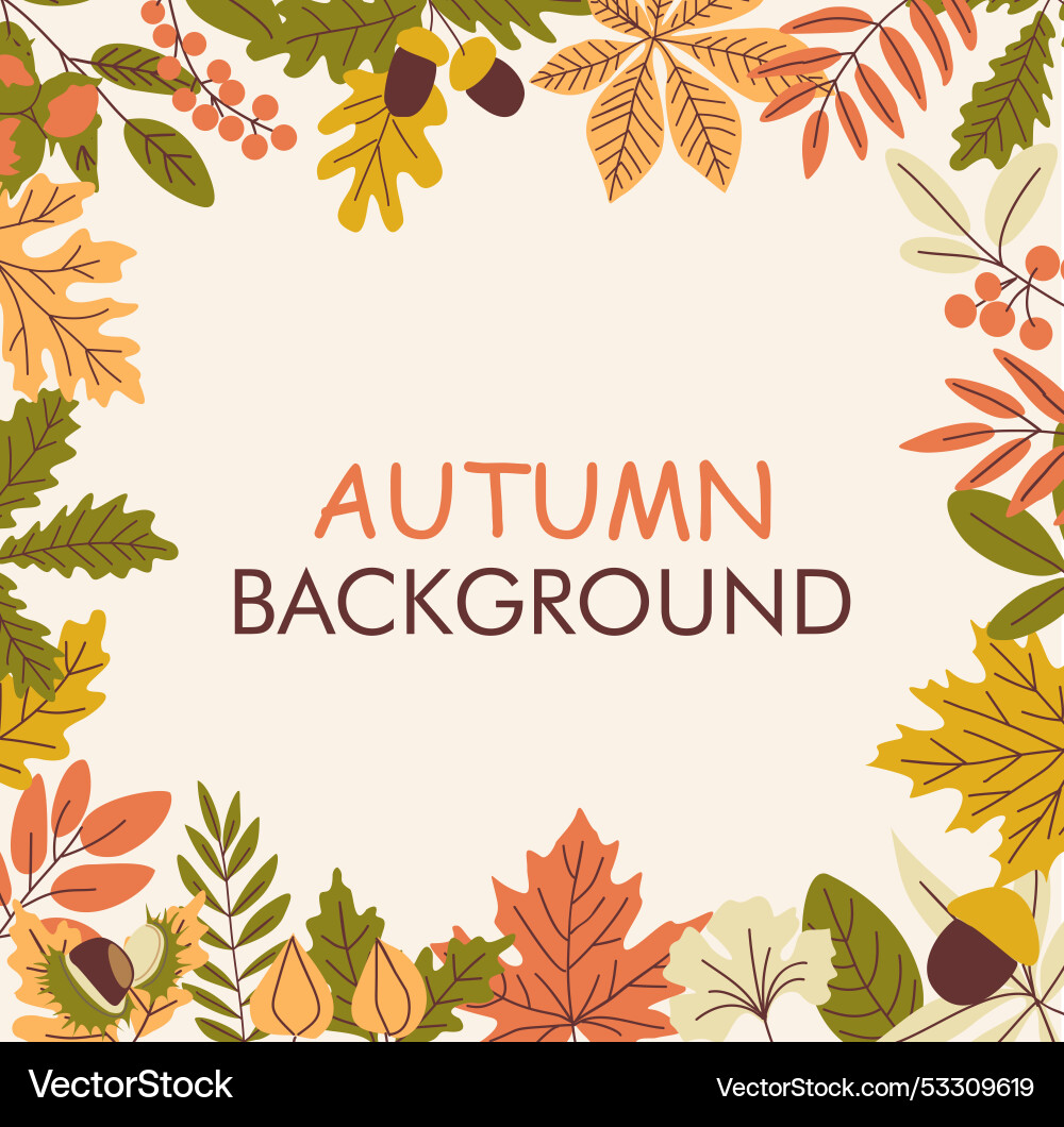 A colorful autumn leaf frame design background A colorful autumn leaf frame design background vector image