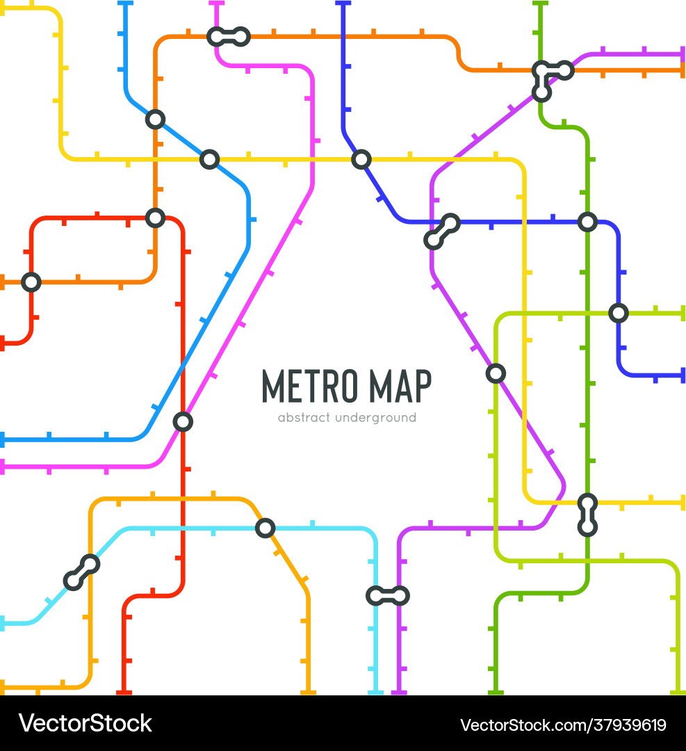 Abstract metro map in shape triangle Abstract metro map in shape triangle vector image