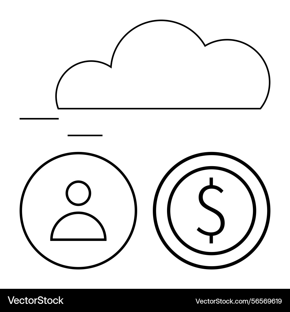 Cloud computing concept with user profile Cloud computing concept with user profile vector image