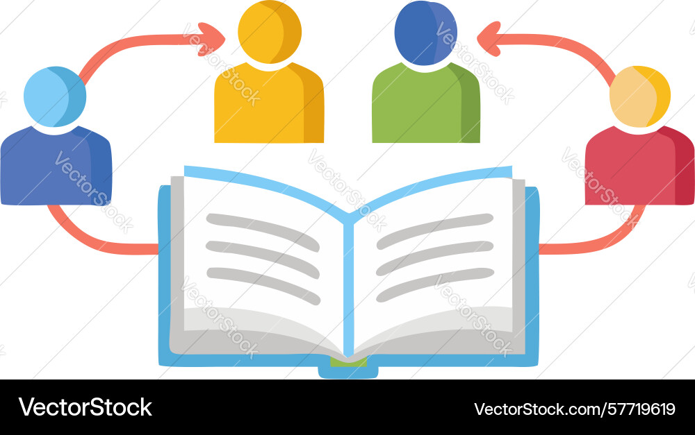Community learning knowledge network outline Vector Image