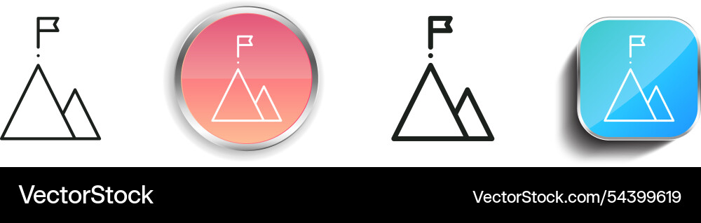 Goal icon thin linear regular and button style Vector Image
