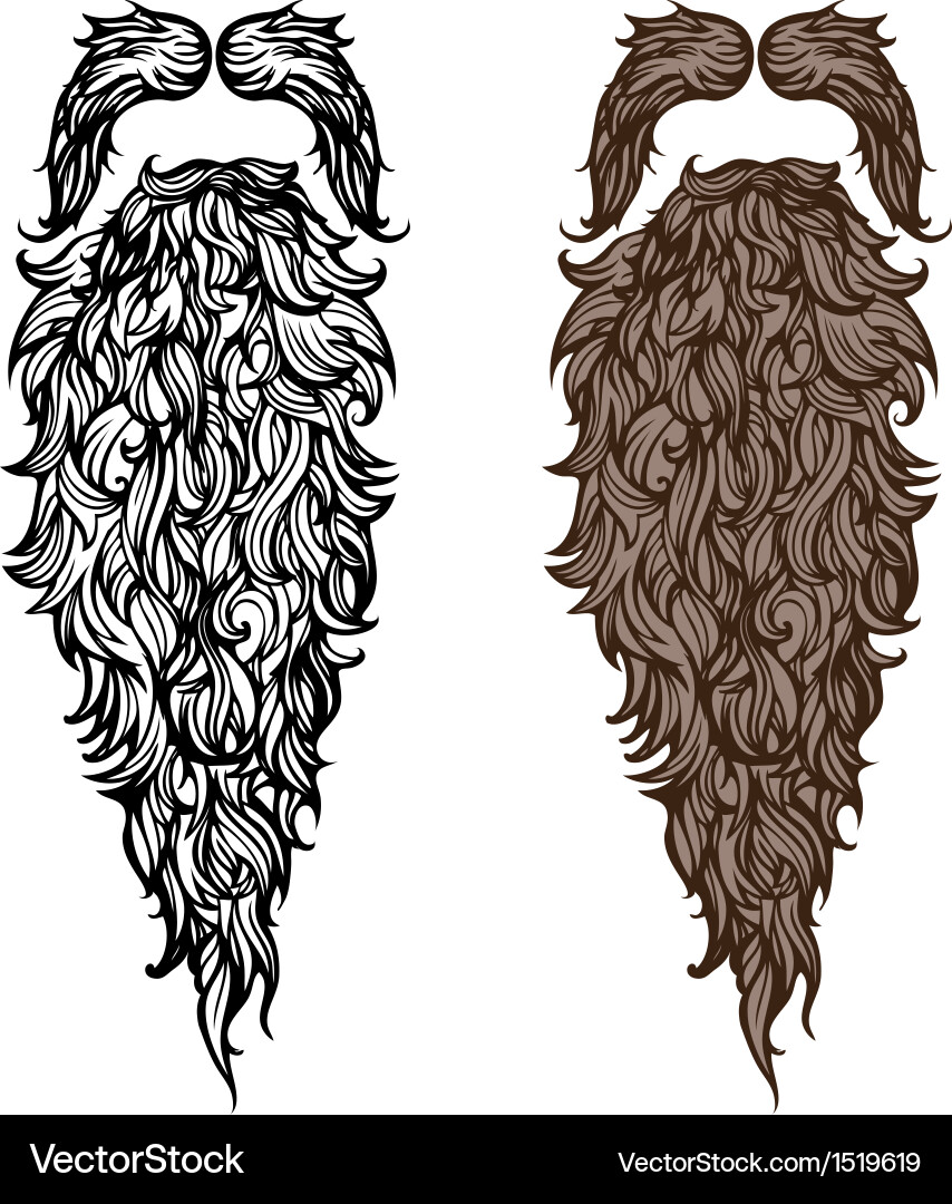 Intricate Beard and Mustache Pattern vector image