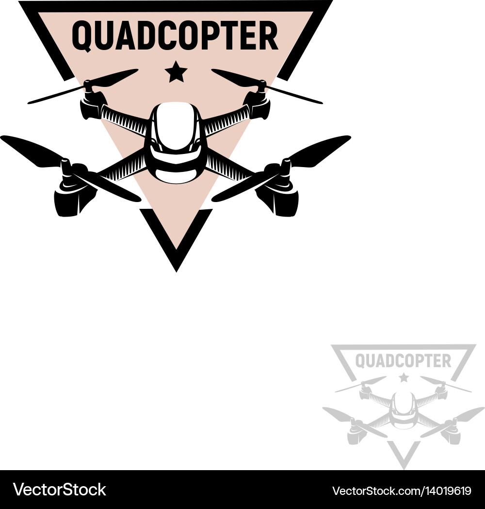 Isolated triangular shape pink color quadrocopter vector image