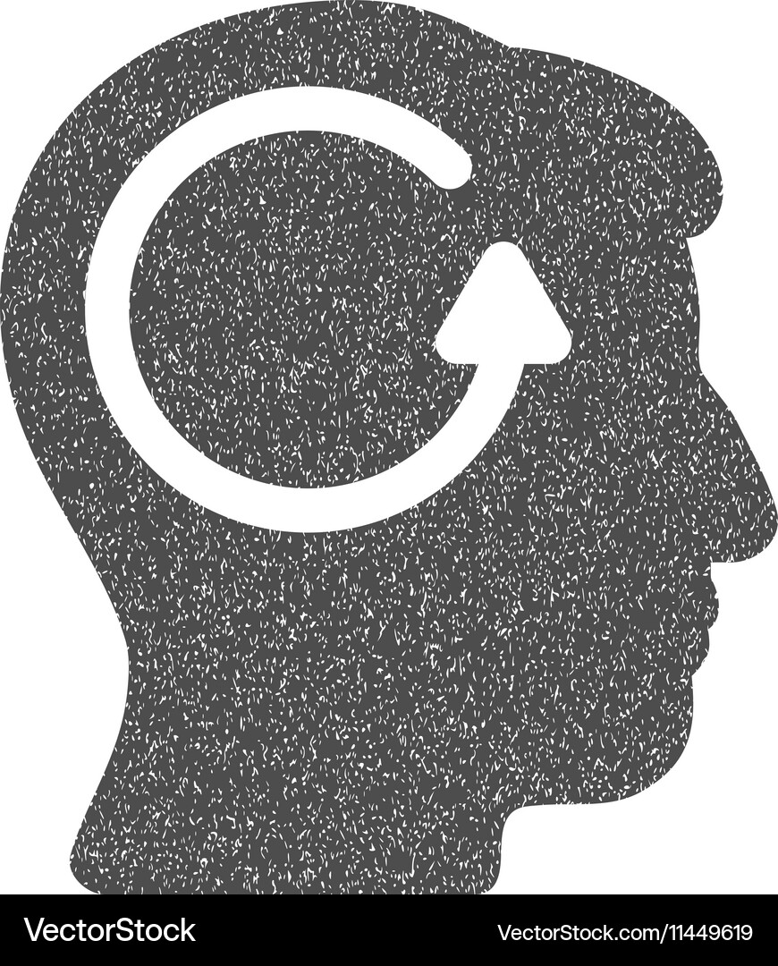 Refresh head memory grainy texture icon Vector Image