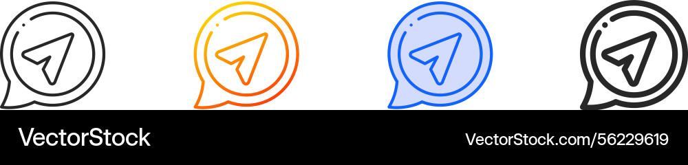 Send iconthin linear gradient blue stroke Vector Image