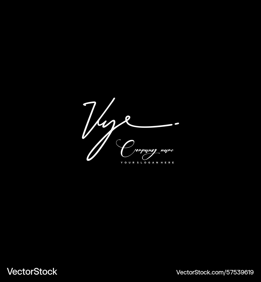 Signature style vy initial logos initials logo Vector Image