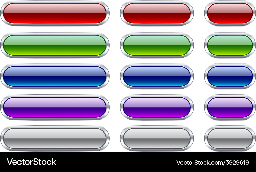 Web blank glossy buttons Vector Image