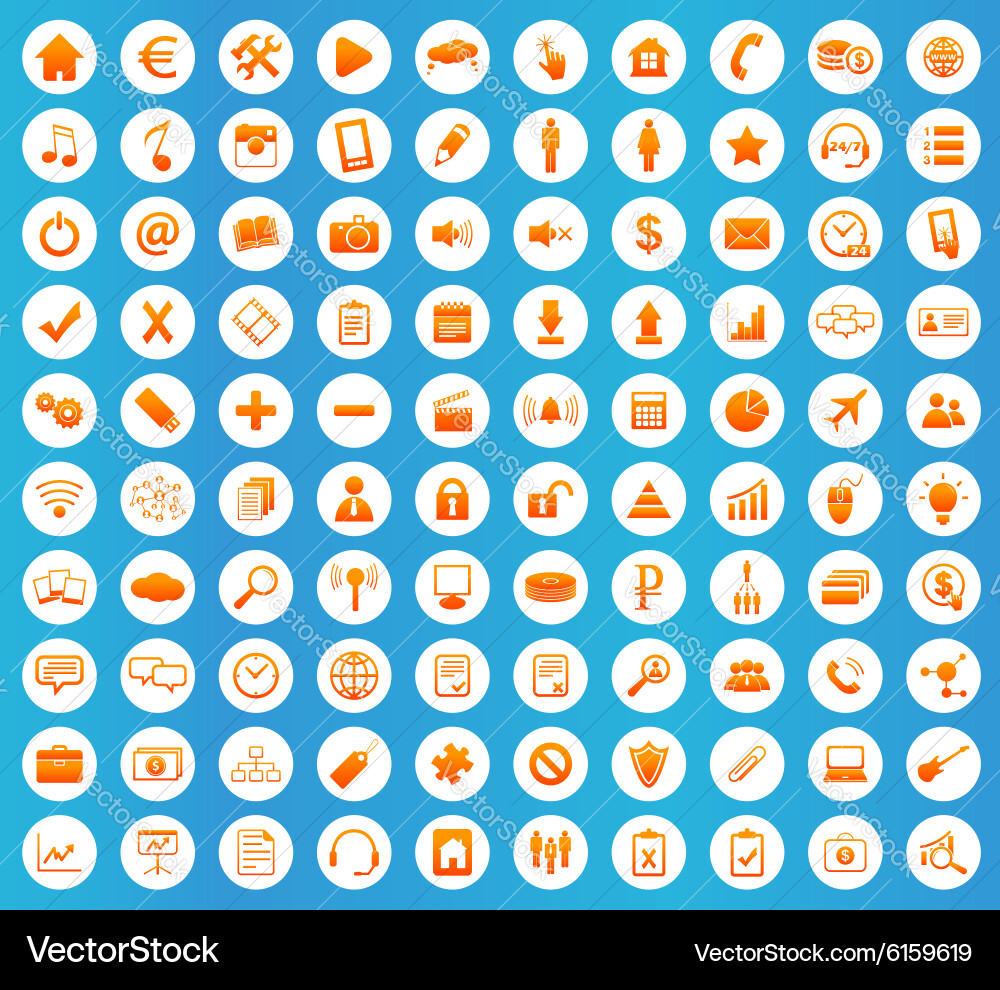 Webdesign icons round set Vector Image