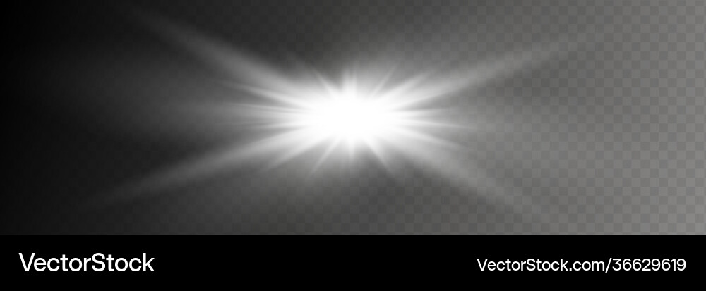 White glowing light explodes on a transparent White glowing light explodes on a transparent vector image