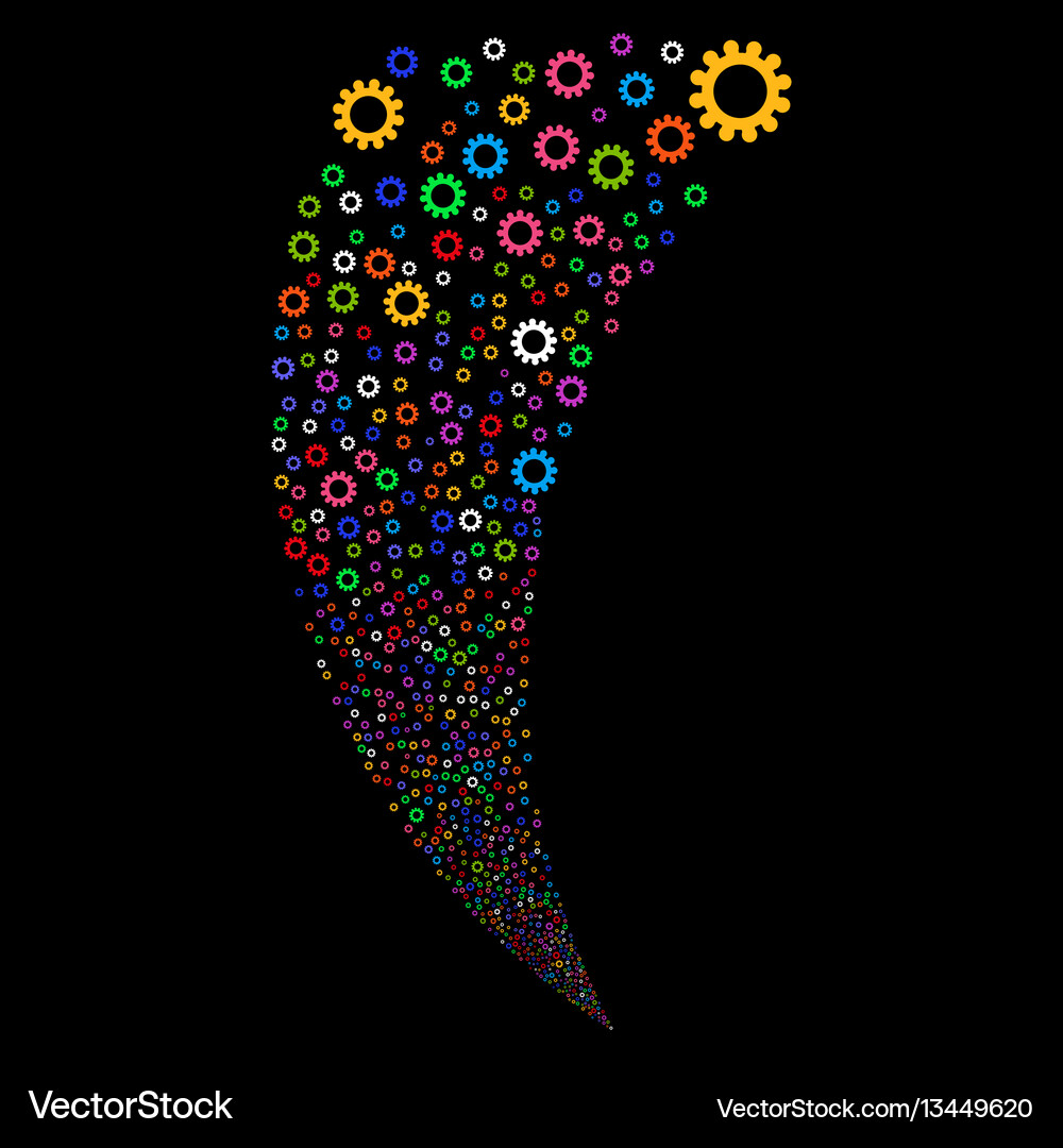 Cog random stream Cog random stream Vector Image