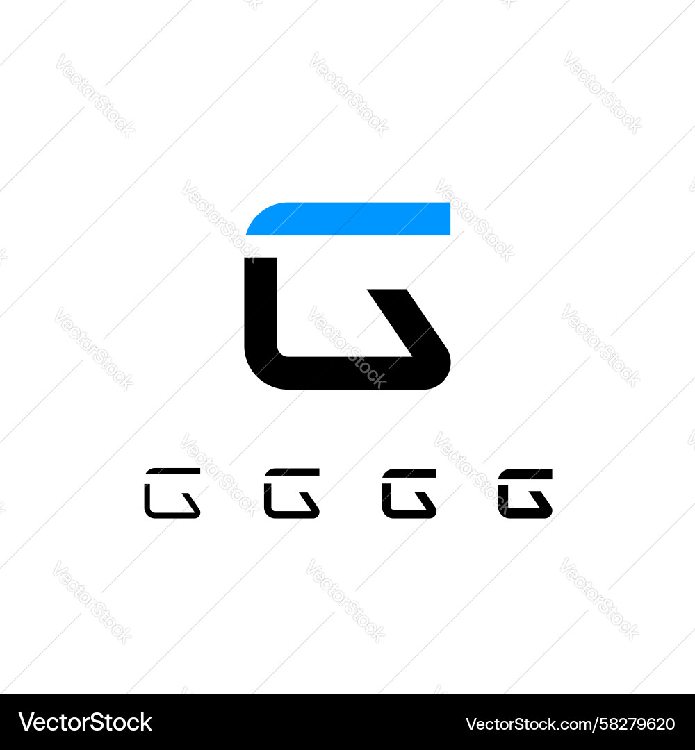 Digital G Font Set - Cyber Style Vector Image