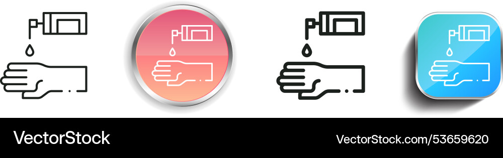 Disinfection icon thin linear regular and button vector image