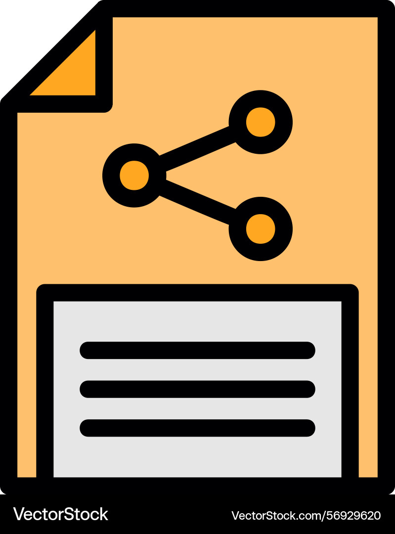 Document sharing line filled style icon design Vector Image