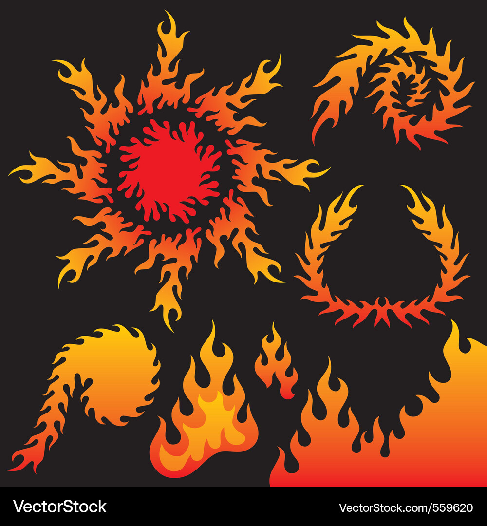 Dynamic Flame Patterns Vector Image