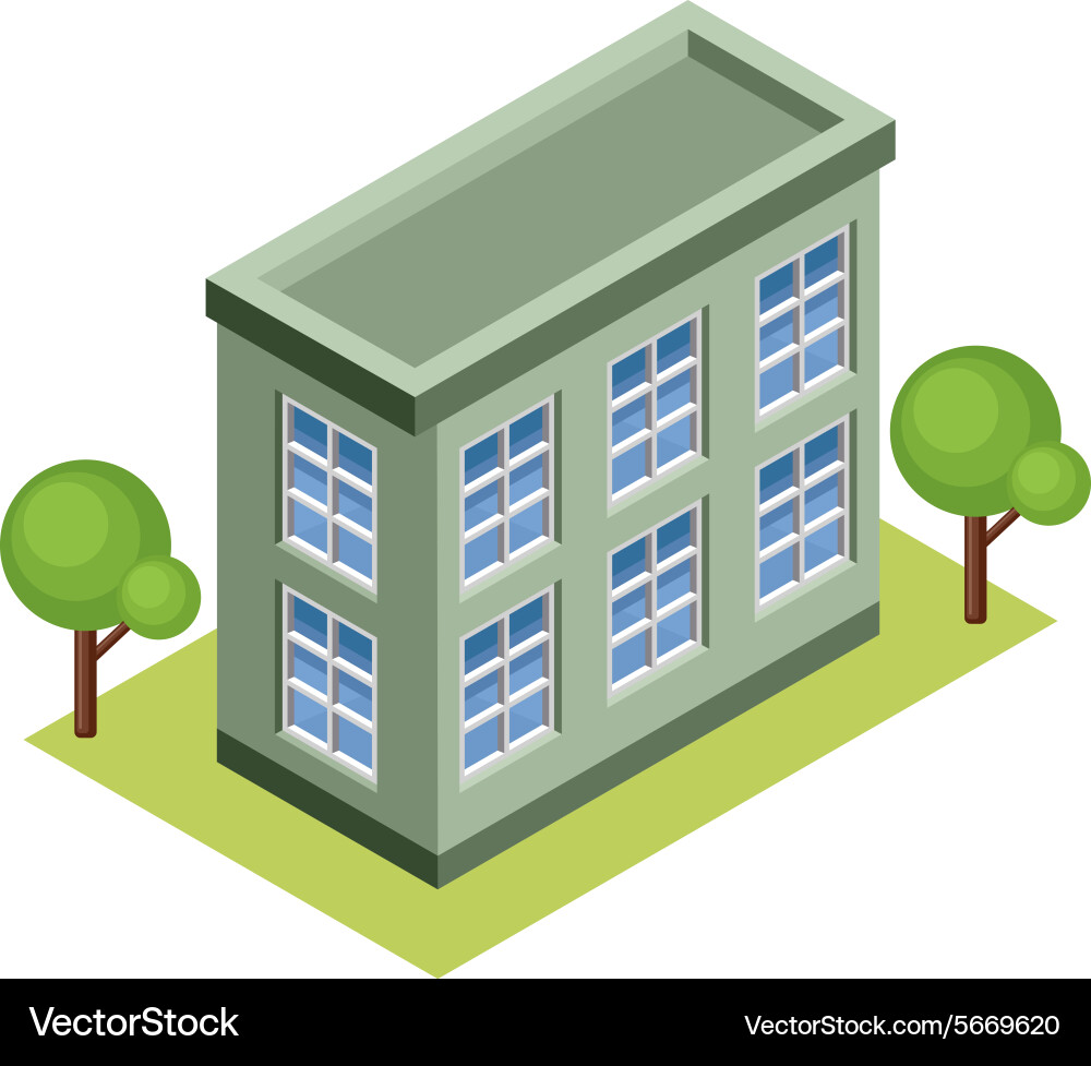 Isometric building Royalty Free Vector Image - VectorStock
