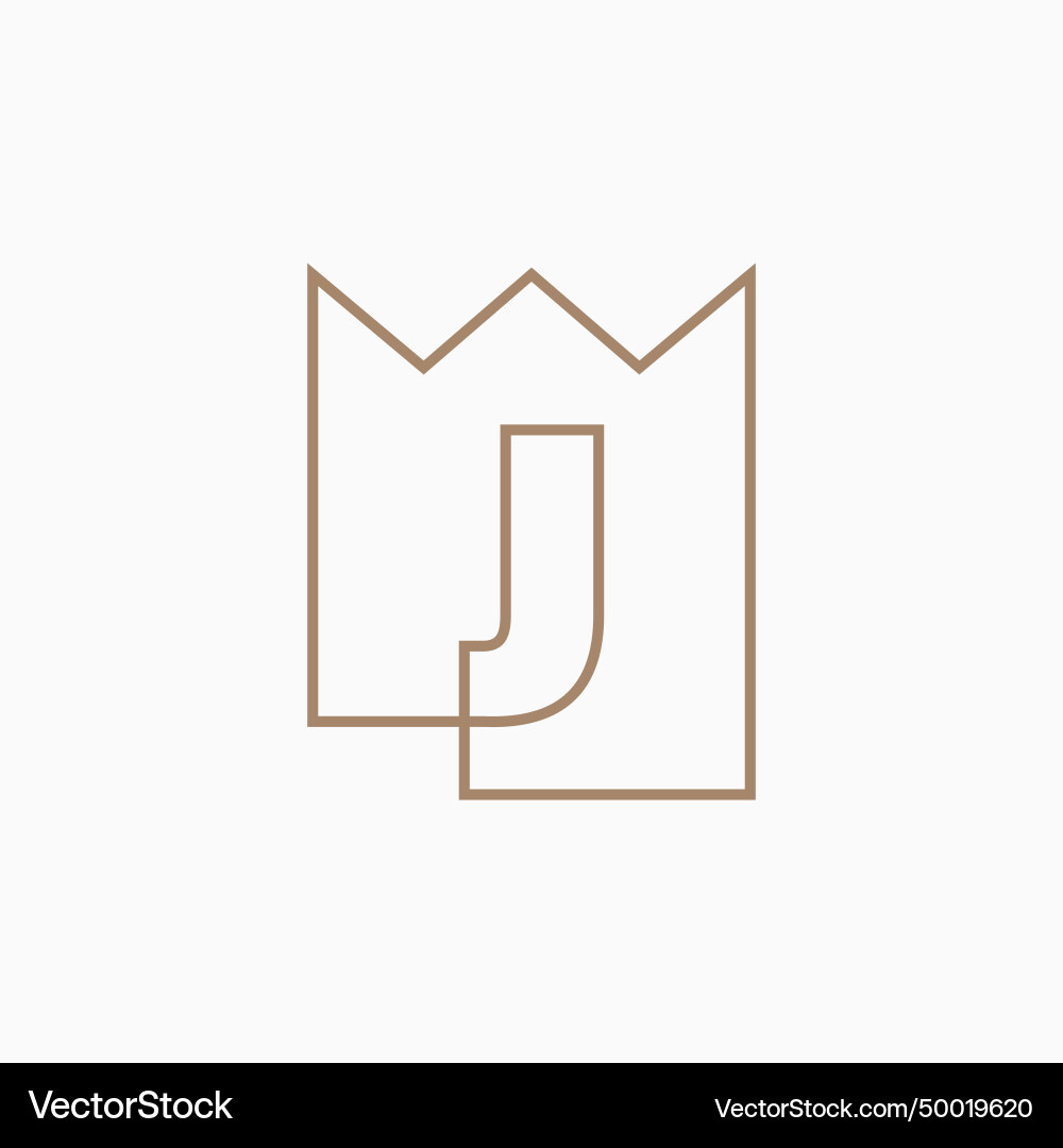 J letter king crown logo icon J letter king crown logo icon vector image