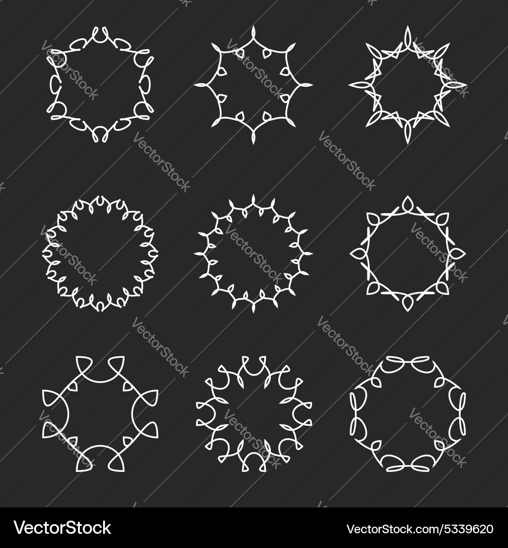 Round Frame Set - Monogram & Badge Collection vector image