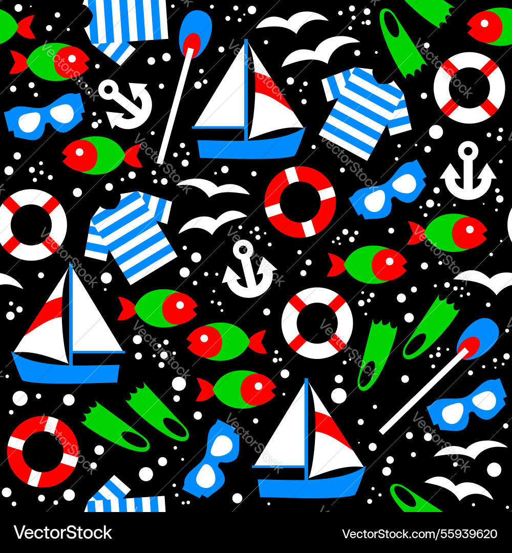 Seamless pattern ornament with scattered objects Seamless pattern ornament with scattered objects vector image