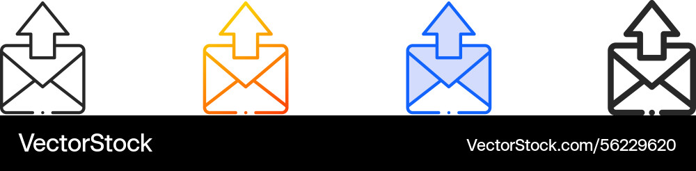 Sending iconthin linear gradient blue stroke Vector Image