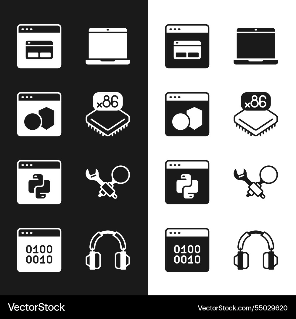 Set processor with microcircuits cpu software Set processor with microcircuits cpu software vector image